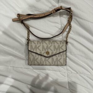 Michael Kors Beige and Brown Crossbody Bag